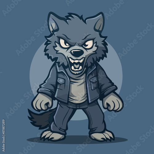 Cute Cartoon Halloween Werewolf Character