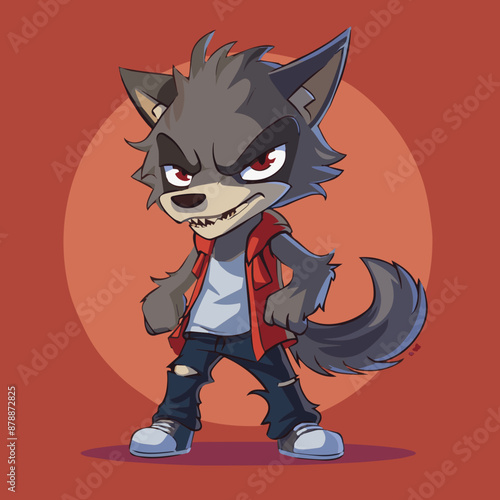 Cute Cartoon Halloween Werewolf Character