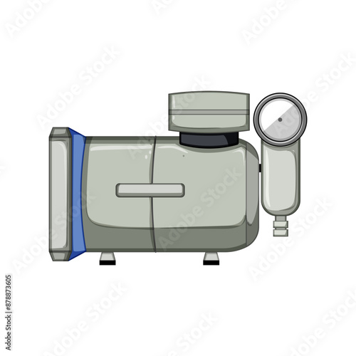water vacuum pump cartoon. pressure condition, underwater compressor, worker mechanic water vacuum pump sign. isolated symbol vector illustration