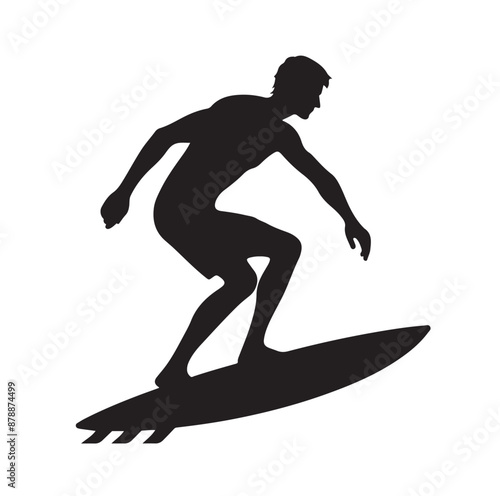 silhouette of Men with surfboard vector illustration