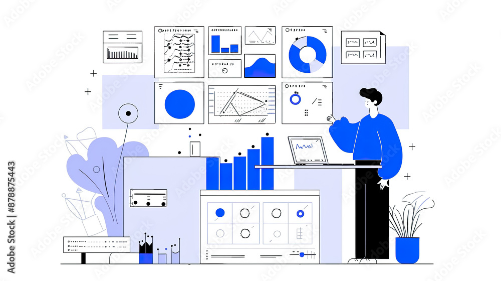 Professional Analyzing Data and Charts on Computer Professional Analyzing Data and Charts on Computer