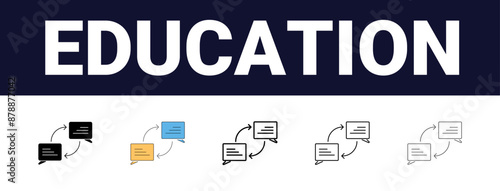 Different style Editable outline Back to school icons collection. outline icons related to higher education. Editable, filled, outline, line and stroke style can be used for web, mobile, ui,