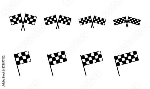 Racing flag icon set. race flag icon.Checkered racing flag icon