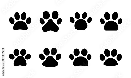 Paw icon set. paw print icon vector. dog or cat paw