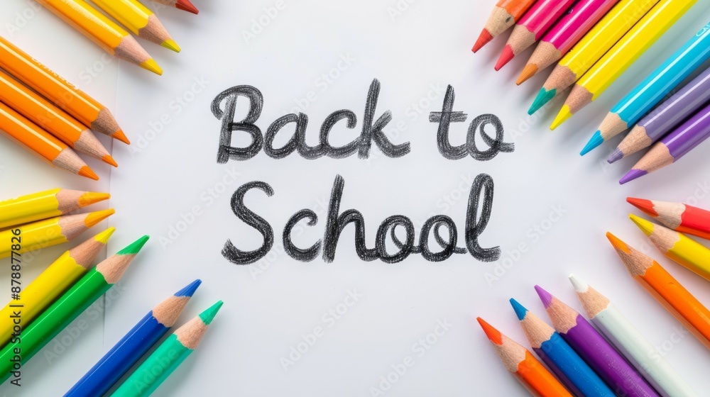 Inscription Back to School. Background with copy space for text Inscription Back to School. Background with copy space for text