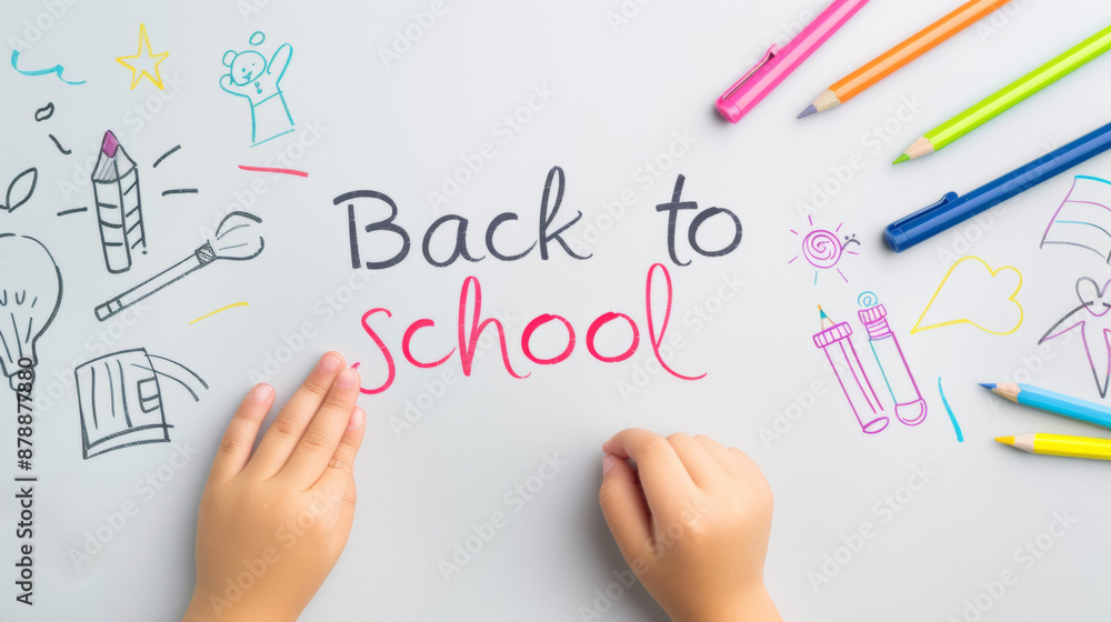 Inscription Back to School. Background with copy space for text Inscription Back to School. Background with copy space for text