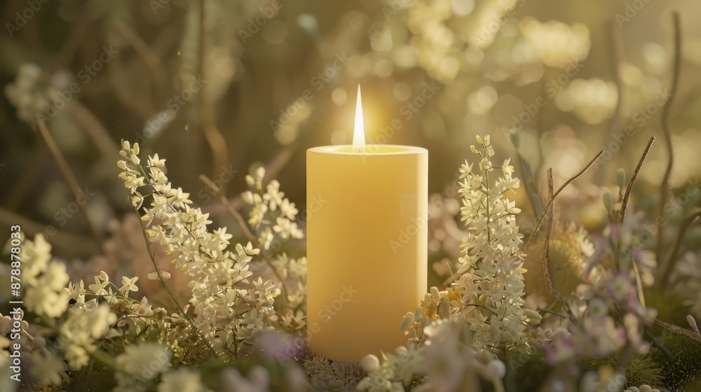 Candlelight in a Floral Setting. Candlelight in a Floral Setting.