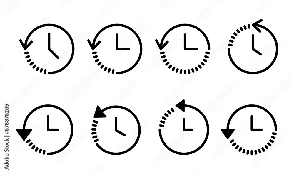 History icon set. recent event history History icon set. recent event history