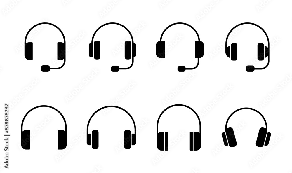 Headphone icon set. Headvector icon symbols Headphone icon set. Headvector icon symbols