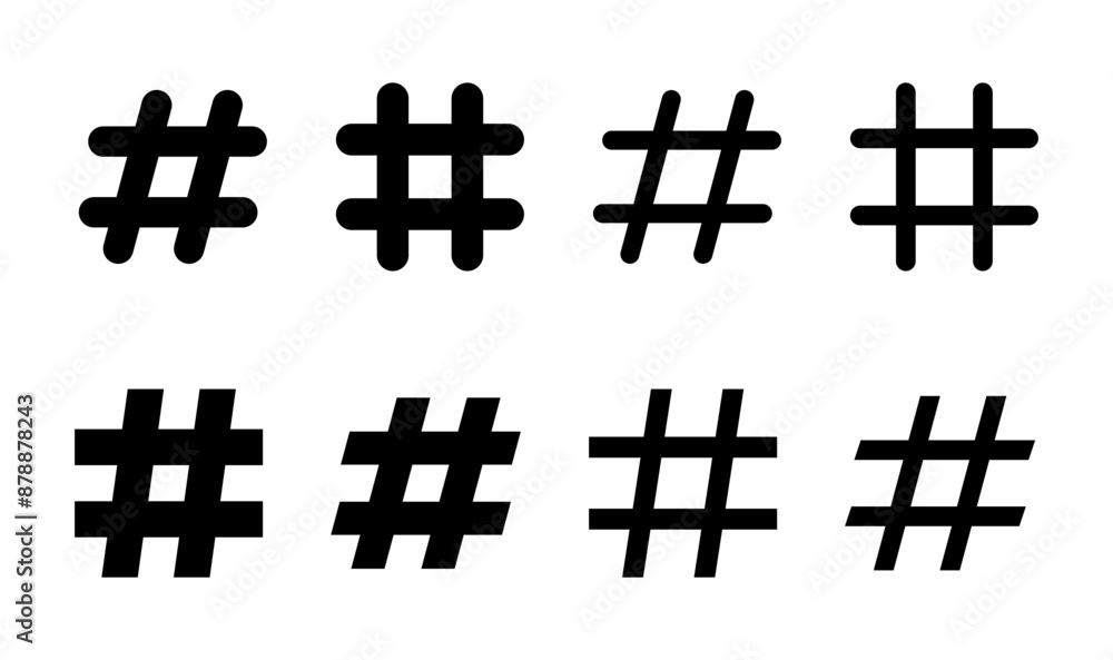 Obraz premium Hashtag icon set. hashtag symbol