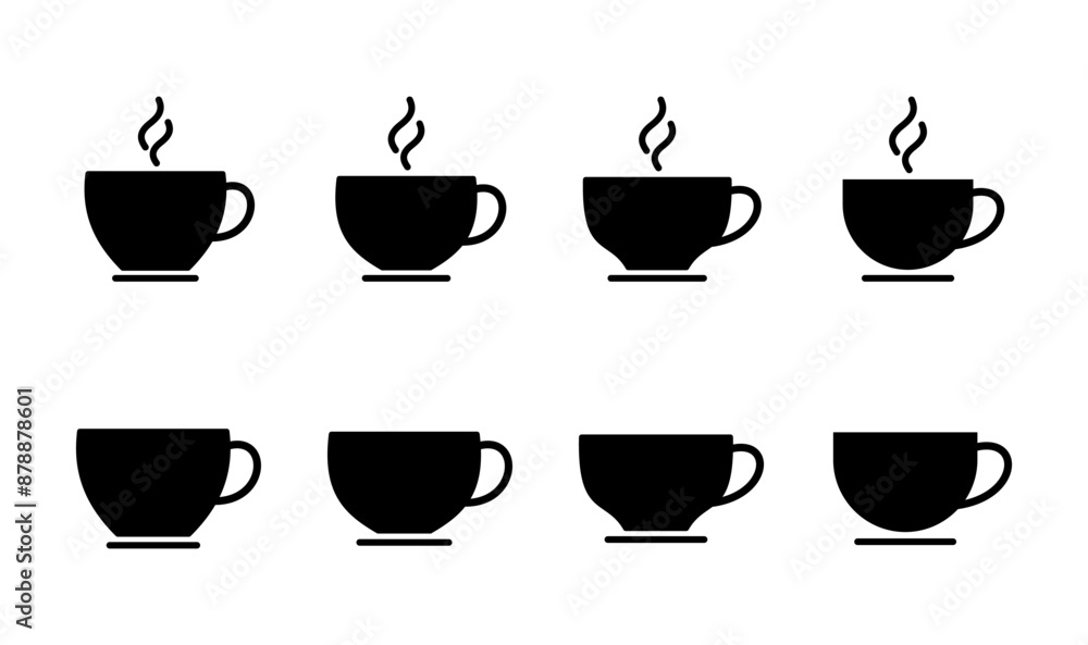 Coffee cup icon set. cup a coffee icon vector. Coffee cup icon set. cup a coffee icon vector.
