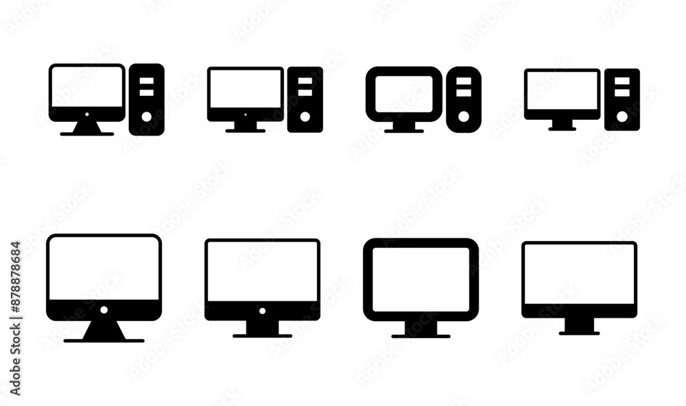 Computer icon set. computer monitor icon vector. Computer icon set. computer monitor icon vector.