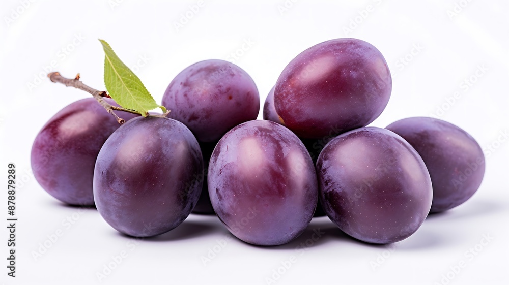Obraz premium Damson Plums fruit on white background