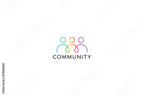 Logo Colorful Connections Building Vibrant Community Networks Together Modern Business Brand Identity