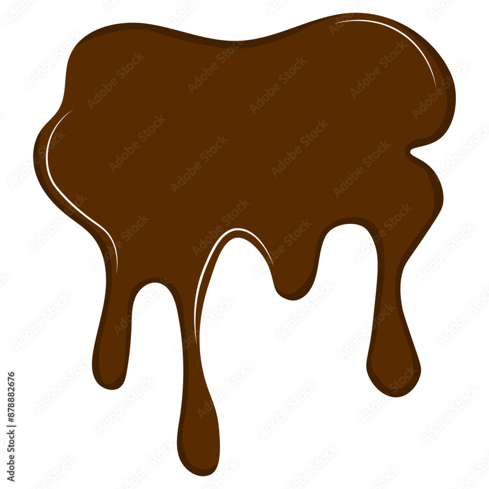 Chocolate Dripped Icon. Isolated on White Background. Vector Illustration in Cartoon Design Style. Chocolate Dripped Icon. Isolated on White Background. Vector Illustration in Cartoon Design Style.