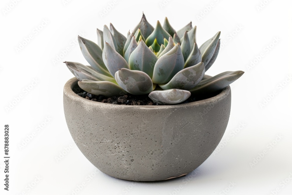 Elegant Succulent Plant in Pot on White Background for Minimalist Appeal Elegant Succulent Plant in Pot on White Background for Minimalist Appeal