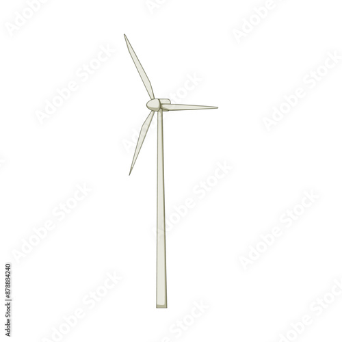 electric wind turbine cartoon. renewable landscape, mill eco, field nature electric wind turbine sign. isolated symbol vector illustration