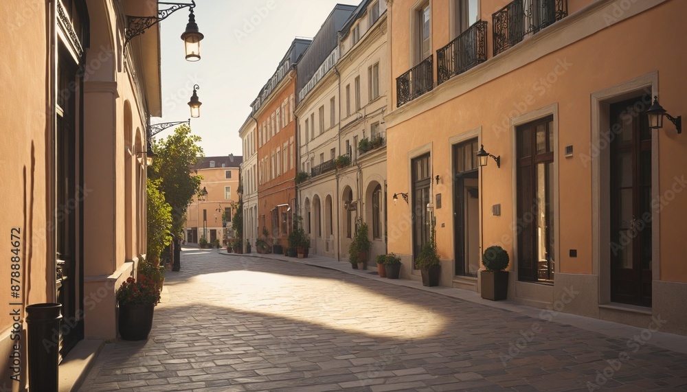 Fototapeta premium european old town street