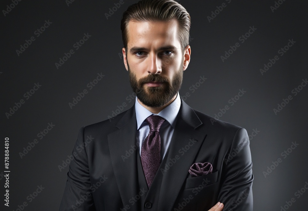 tie suit wearing beard long man attaching businessman, portrait tie suit wearing beard long man attaching businessman, portrait
