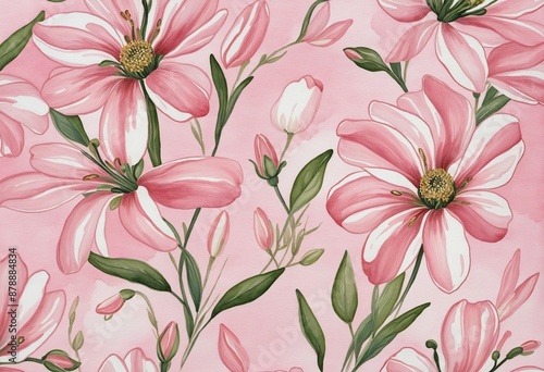 Flower textile design pink