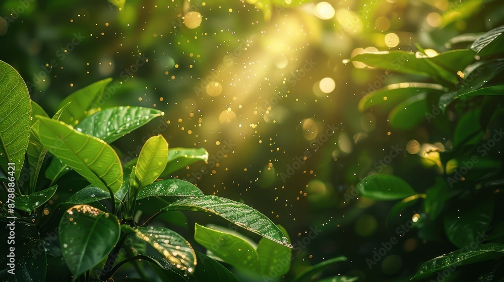 Golden sunlight dances through lush foliage, particles suspended in the air, a serene symphony of nature's beauty and sustainability.
Golden sunlight dances through lush foliage, particles suspended in the air, a serene symphony of nature's beauty and sustainability.
