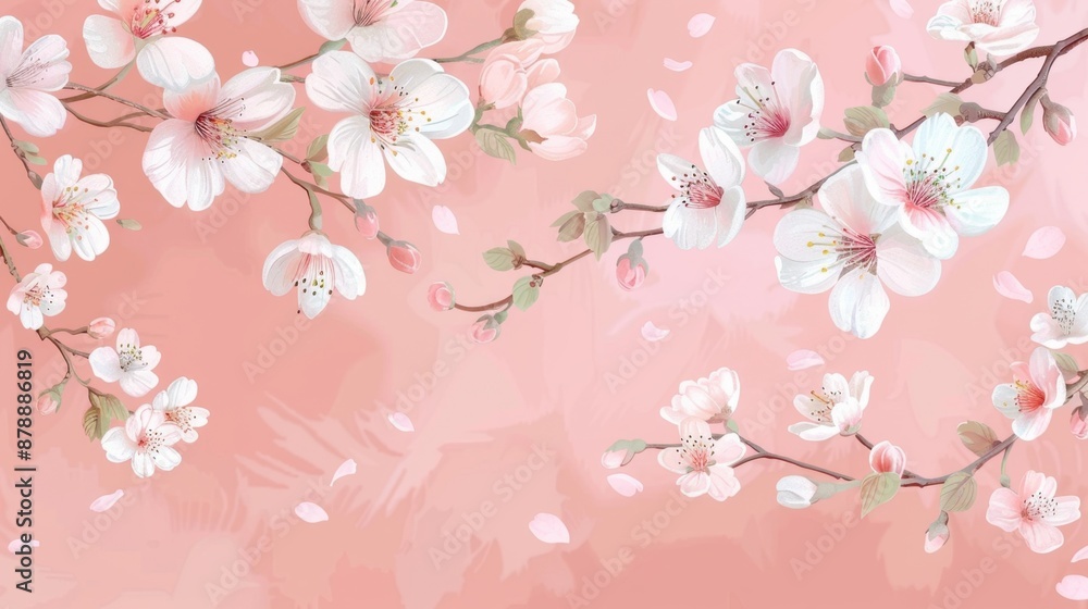 Soft pink cherry blossoms delicately grace branches against a serene backdrop, creating an elegant and tranquil scene.
Soft pink cherry blossoms delicately grace branches against a serene backdrop, creating an elegant and tranquil scene.