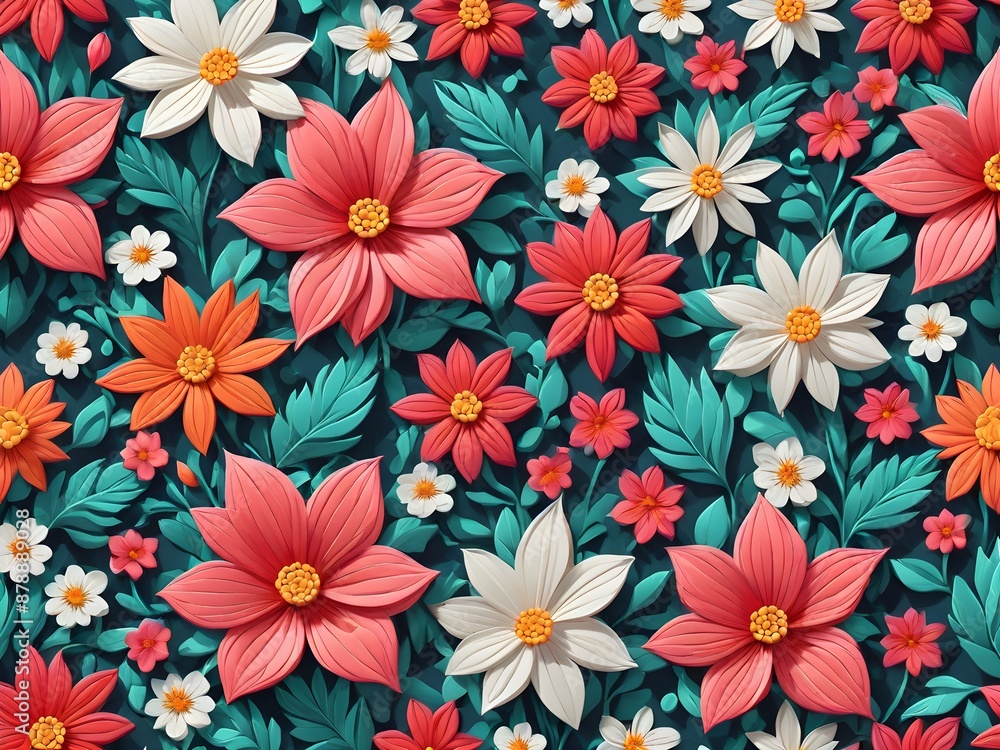Generative AI. Admiring the delicate petals and vibrant colors of this pattern flower Generative AI. Admiring the delicate petals and vibrant colors of this pattern flower