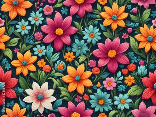 Generative AI. Admiring the delicate petals and vibrant colors of this pattern flower