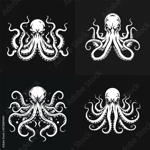 Kraken logo design vector illustration