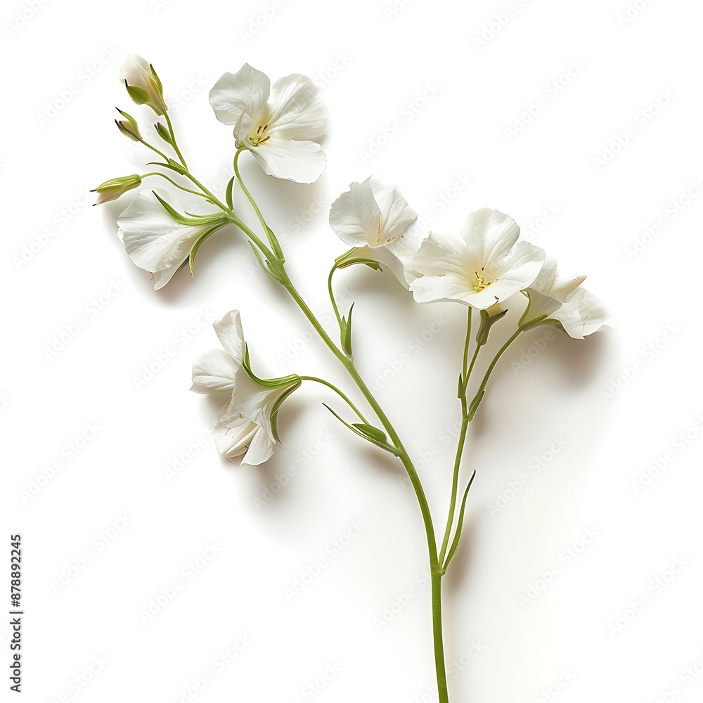 Fototapeta premium White Wallflower Isolated on White Background. Beautiful Wallflower Flower