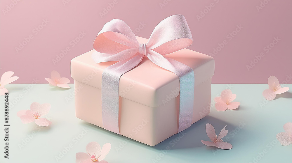 Fototapeta premium リボンでラッピングしたプレゼントボックス