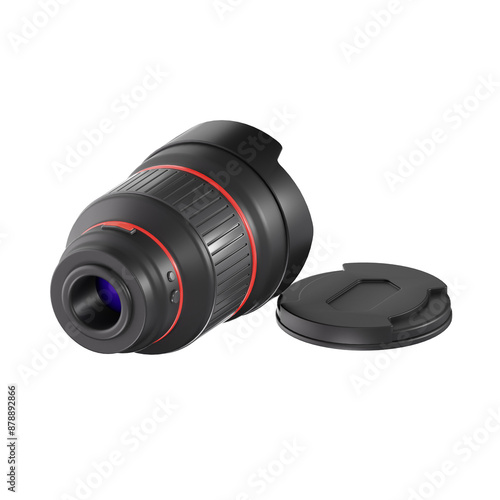 camera lens 3d icon, content creator 3d icon set, transparent background