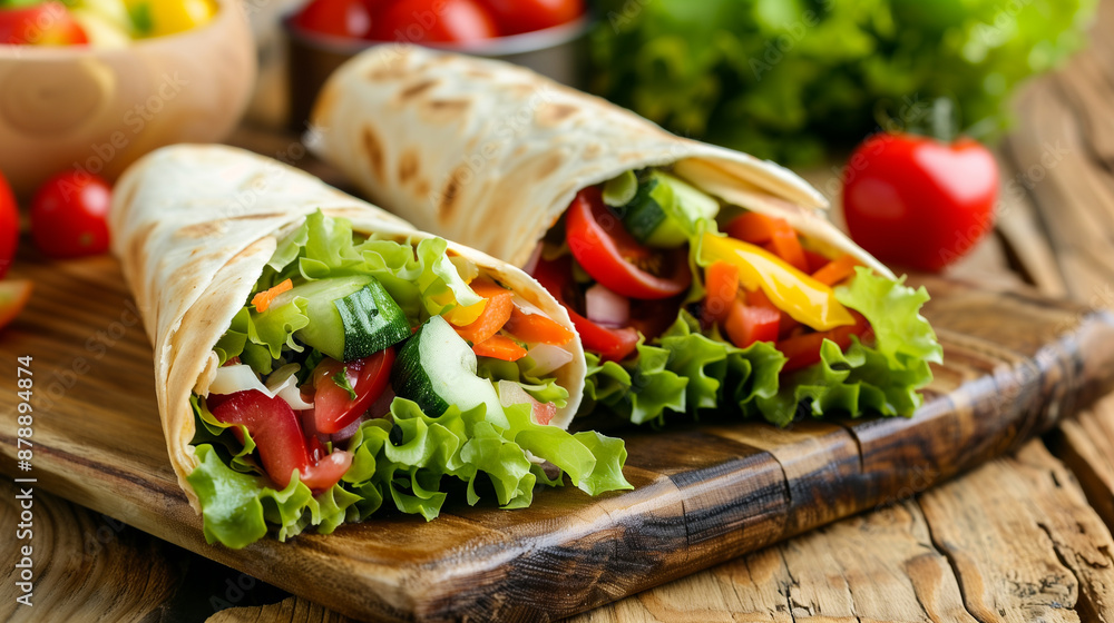 Veggie-Packed Wrap with Fresh Vegetables Veggie-Packed Wrap with Fresh Vegetables
