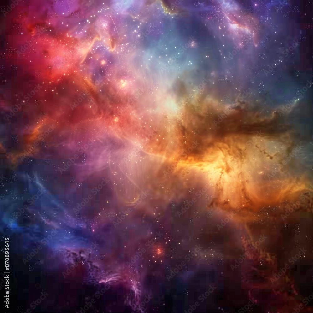 Fototapeta premium The abstract wallpaper showcases dynamic laser beams full of vibrant sparks, hinting at exploring the future or a metaverse sci-fi theme that could become a bestseller in digital art backgrounds, HD w