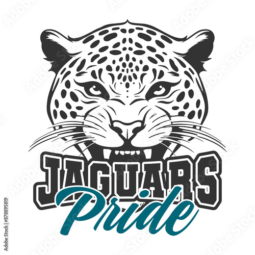 Jaguars Illustration Clip Art Design Shape. Mascot Silhouette Icon Vector.	
