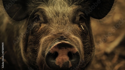 Wallpaper Mural pig looks into the frame close-up Torontodigital.ca