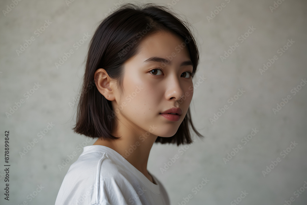 ノーメイクの若い女性 ノーメイクの若い女性
