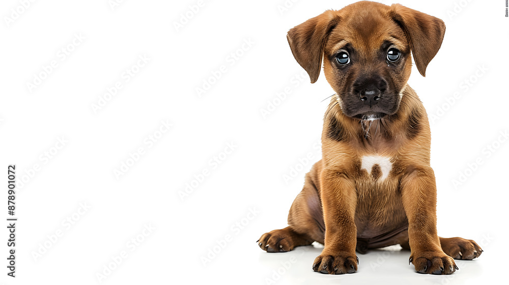 Obraz premium Puppy isolated on white background