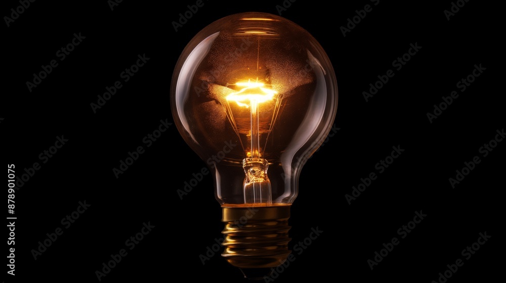 Close-up of a light bulb on a black background Close-up of a light bulb on a black background