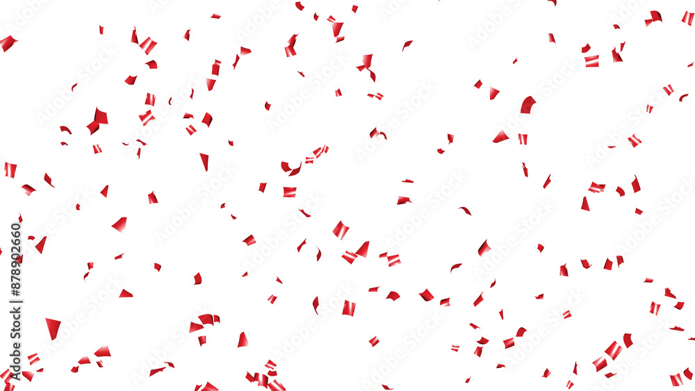 Fototapeta premium Luxury falling red Confetti on White Background