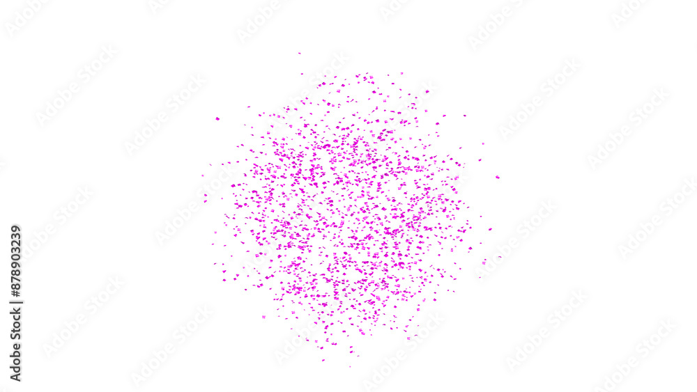 Obraz premium Purple Confetti explodes on a white background