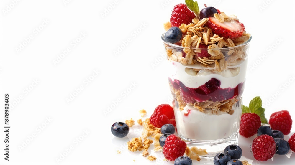 Delicious Parfait with Granola and Berries. Delicious Parfait with Granola and Berries.