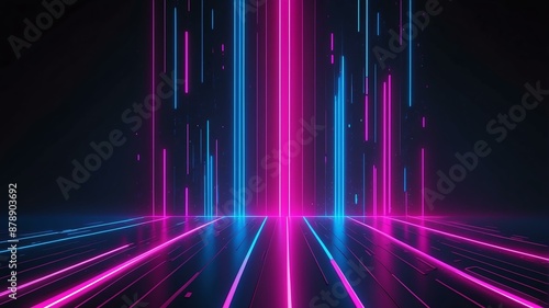 abstract futuristic neon pink and electric blue vertic background © Alteisen Riese