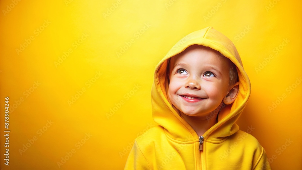 Vibrant yellow background featuring a solitary, bright yellow hoodie, softly illuminated, symbolizing innocence, happiness, and sunshiny childhood wonder. Vibrant yellow background featuring a solitary, bright yellow hoodie, softly illuminated, symbolizing innocence, happiness, and sunshiny childhood wonder.