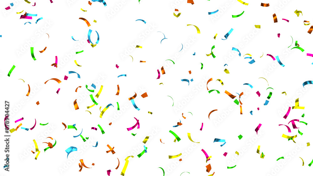 Falling multi-colored confetti on White Background. Flying holiday tinsel. Falling multi-colored confetti on White Background. Flying holiday tinsel.