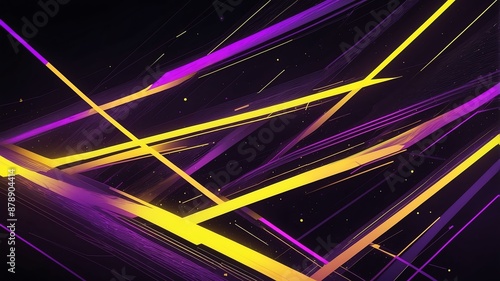 abstract futuristic bright yellow and neon purple diag background photo