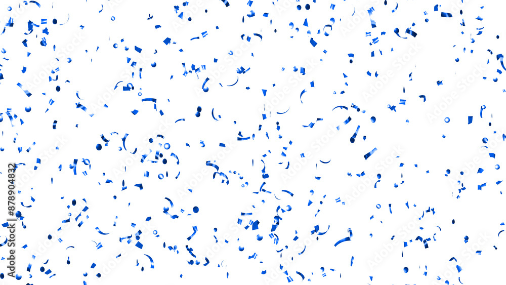 Falling blue confetti on White Background. Flying holiday tinsel. Falling blue confetti on White Background. Flying holiday tinsel.