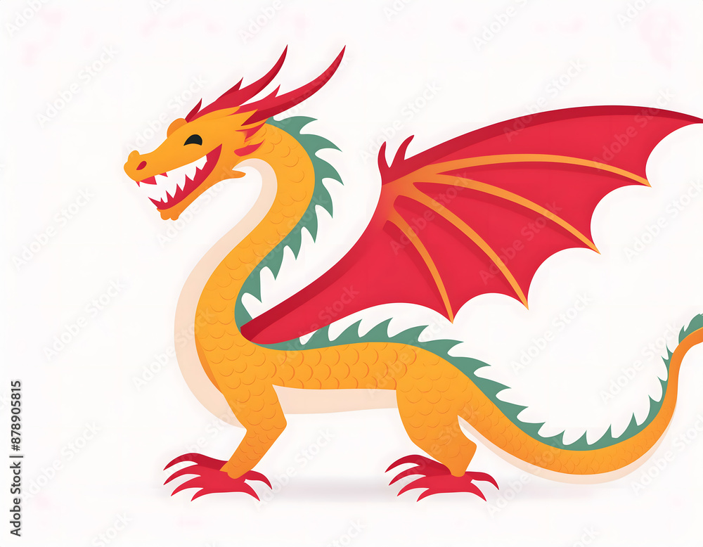 Cartoon illustration of the dragon of the Chinese zodiac Cartoon illustration of the dragon of the Chinese zodiac