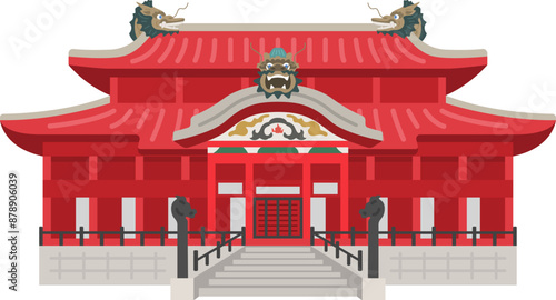 沖縄の首里城のイラスト