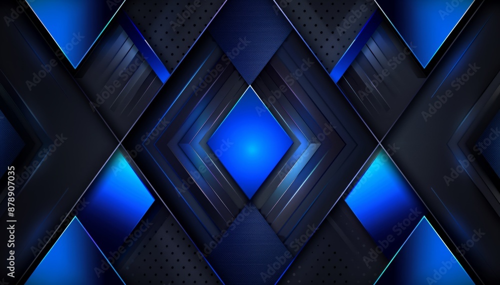 Futuristic blue and black geometric shapes abstract background Futuristic blue and black geometric shapes abstract background